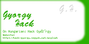 gyorgy hack business card